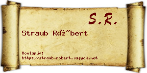 Straub Róbert névjegykártya